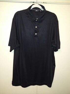 Footjoy FJ Black Short Sleeve Golf Polo Shirt Men's sz XL W/Logo.
